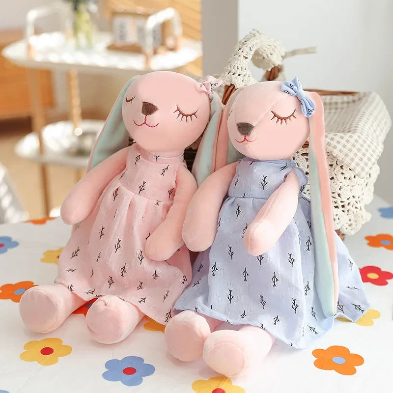 Kawaii Long Ear Rabbit Plush Toys Baby Sleep Comfort Dolls Stuffed Soft Animal Toys Lovely Rabbit for Children Girls Room Decor