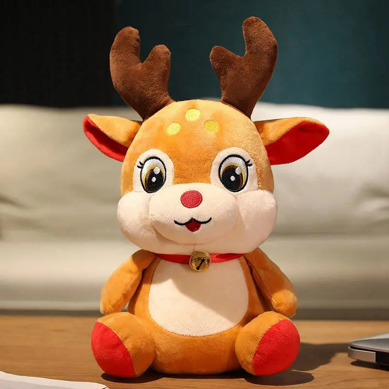 22CM Lovely Santa Claus & Elk Plush Toys Stuffed Animal Doll Christmas Gifts For Home Decoration High Quality