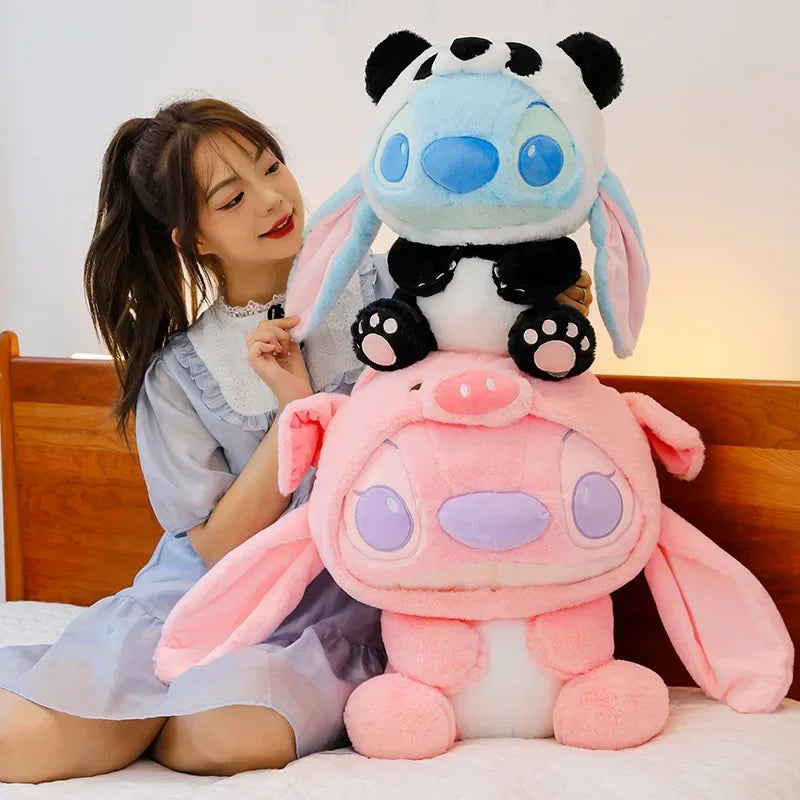 30/45cm Disney Cartoon Stitch Angel Cos Panda Pig Plush Doll Anime Toys Lilo & Stitch Plush Stuffed Toy Children Birthday Gifts