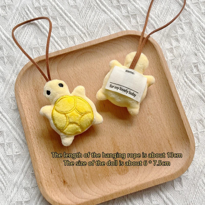 Cute Cartoon Plush Turtle Keychain Kawaii Turtle Doll Unique Design Squeak Knapsack Decor Car Keychain Pendant Accessories