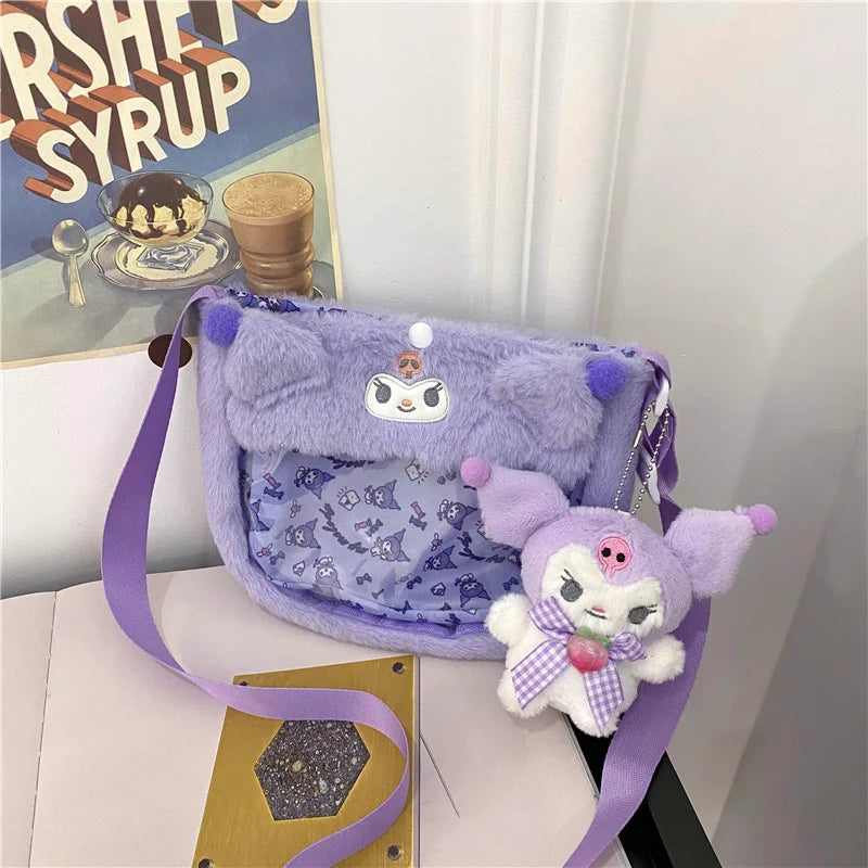 Kawaii Sanrio Plush Crossbody Bag for Girls - Plushy Mart