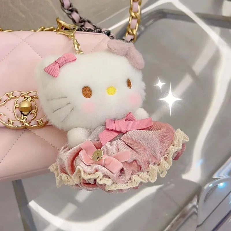 Sanrio Hellokitty Doll Cute Plush Toy Doll Schoolbag Backpack Pendant Car Keychain Animation Peripheral Creative Holiday Gift