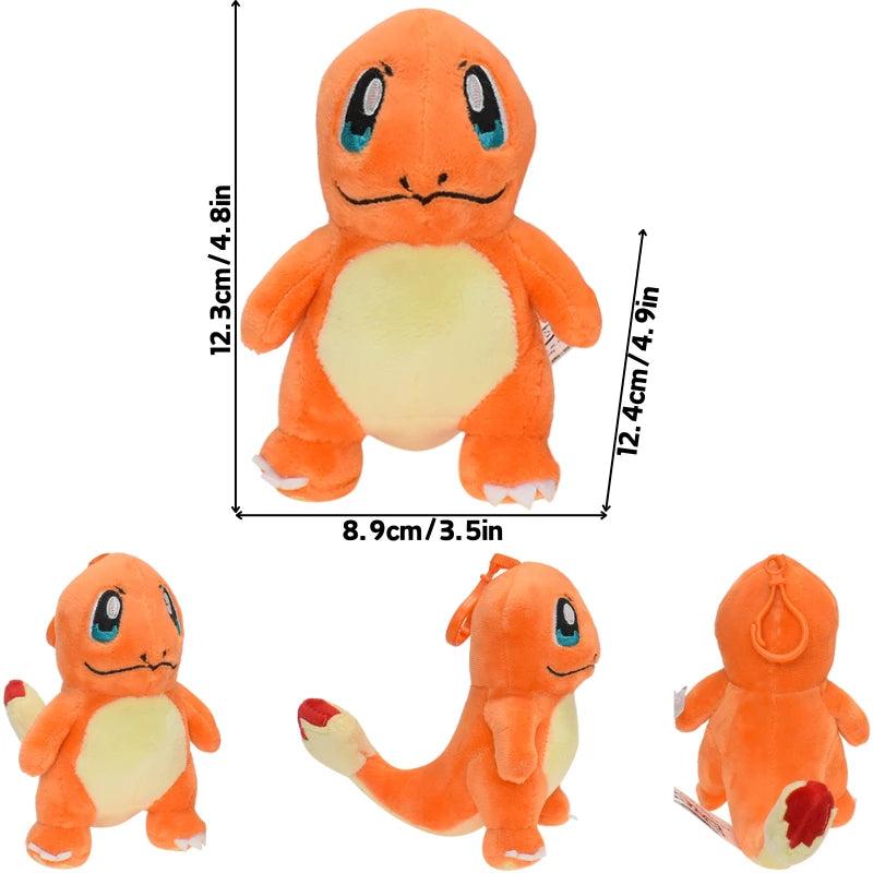 Kawaii Pikachu Charmander Psyduck Plush Toys Keychain Cute Anime Snorlax Stuffed Animals Peluche Pendants Dolls Gifts