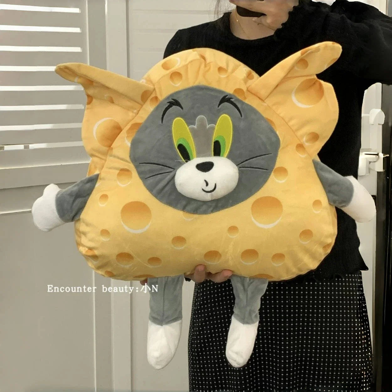 Cute Cheese Tom and Jerry Plush Back Cushion Throw Pillow Stuffed Anime Very Soft Cat Mouse Plushies Sofa Bed Cuddly Pillow Gift