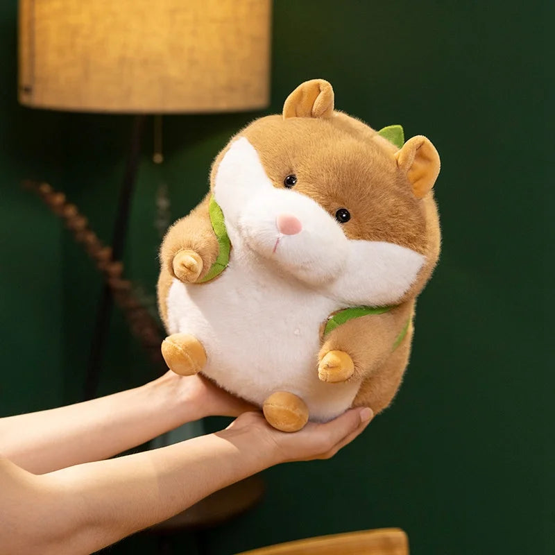 17/22/28CM Cute Backpack Hamster Plush Toys Fat Hamster Carrying Avocado Backpack Soft Doll For Birthday Xmas Gifts