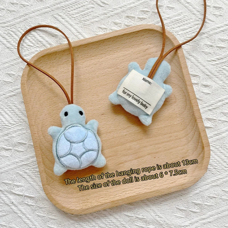 Cute Cartoon Plush Turtle Keychain Kawaii Turtle Doll Unique Design Squeak Knapsack Decor Car Keychain Pendant Accessories