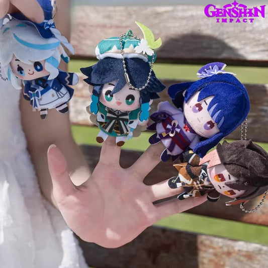 7cm Genshin Impact Anime Game 2023 Carnival Theme Finger Doll Plush Cartoon Pendant Zhongli Furina Nahida Toys Halloween Gift