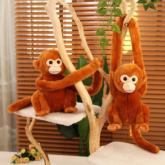 Simulation Cute Monkey Plush Toy Golden Monkey Doll Long Arm Monkey High-end Curtain Bundled Ornaments Stuffed Toys Home Decor