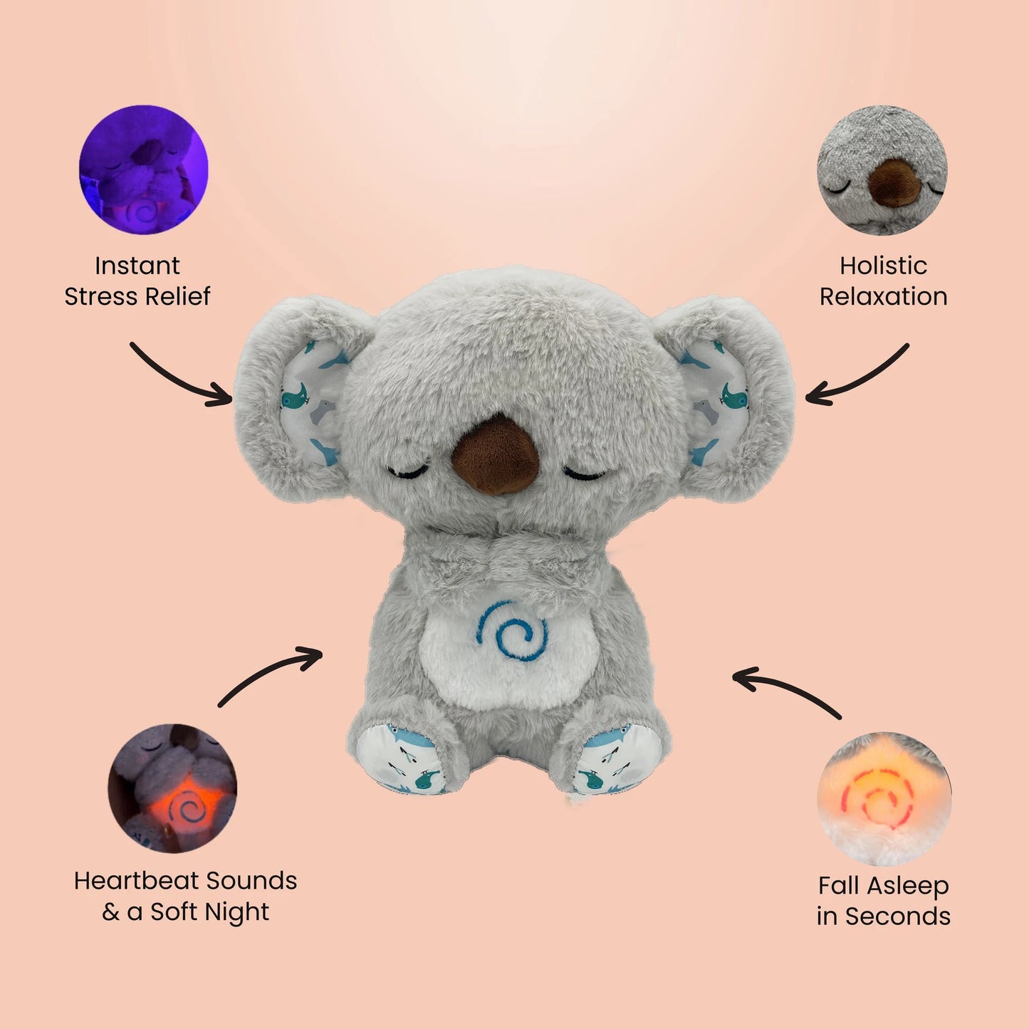 4 MODES Original Sleeping Time Baby Breathing Anxiety Relief Capybara Sensory Toys with Hug Stuffed Plush Capybara and Otter Toy