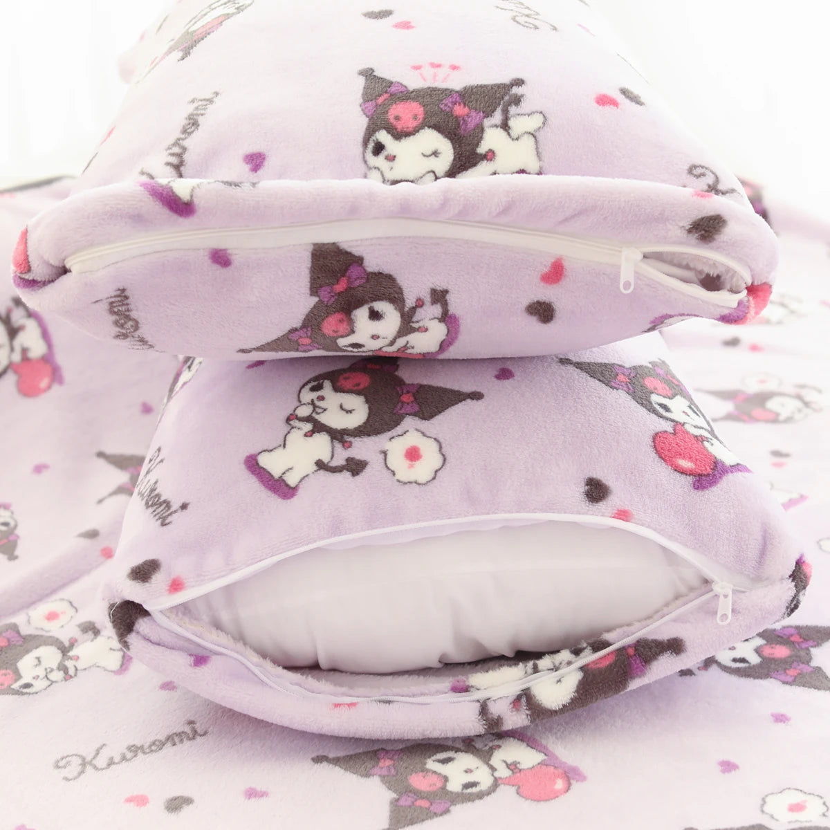 Kawaii Anime Kawaii Kuromi My Melody Flannel Blanket Cinnamon Roll Plush Toy Air Conditioner Quilt Girl Christmas Child Gift