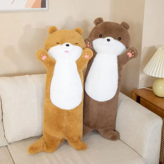 80CM Lovely Otter Plush Toys Stuffed Realistic Wild Animal Dolls Soft Sloth Long Pillow Christmas Room Decor Gift for Kids