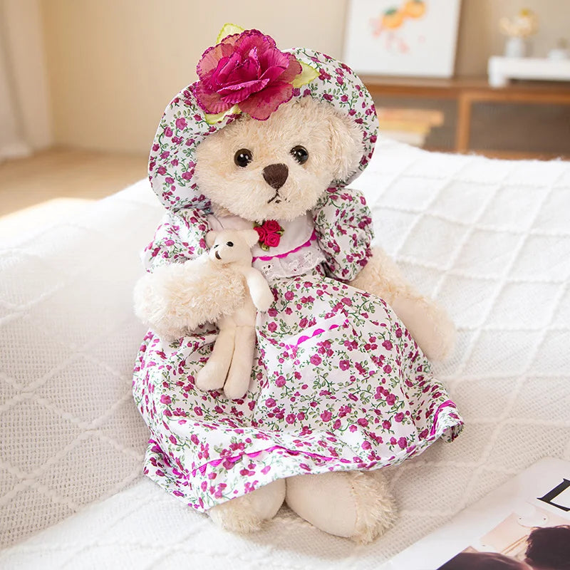 1pc 40cm Lovely Teddy Bear Wearing Skirt Plush Toys Stuffed Dolls Toy Kids Baby Girls Children Girl Birthday Christmas Present