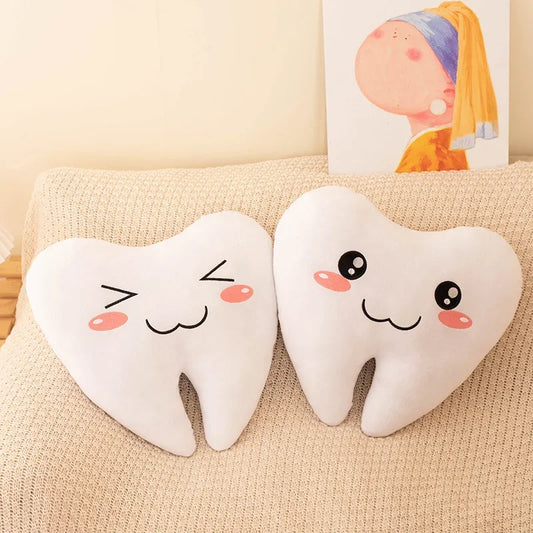 20-40CM Lovely Simulation Tooth Plush Toys Cute White Teeth Stuffed Soft Pillow Funny Sofa Cushion Decor Gift For Children kids