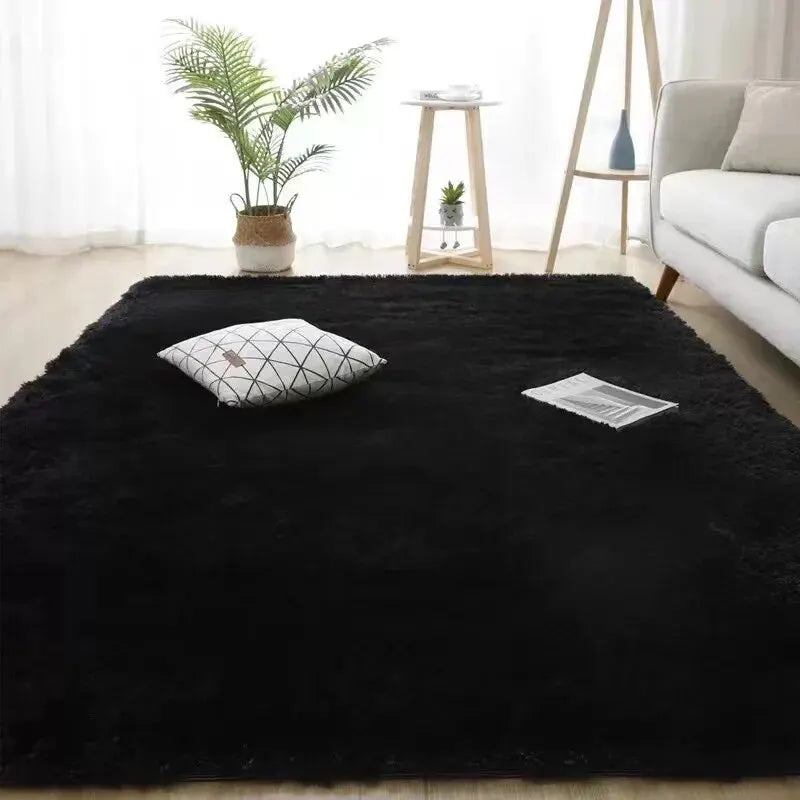 VIKAMA Living Room Silk Wool Carpet Home Bedroom Bed Full Floor Mat Nordic Sofa Non-Slip Mat Simple Wind Plush Cushion