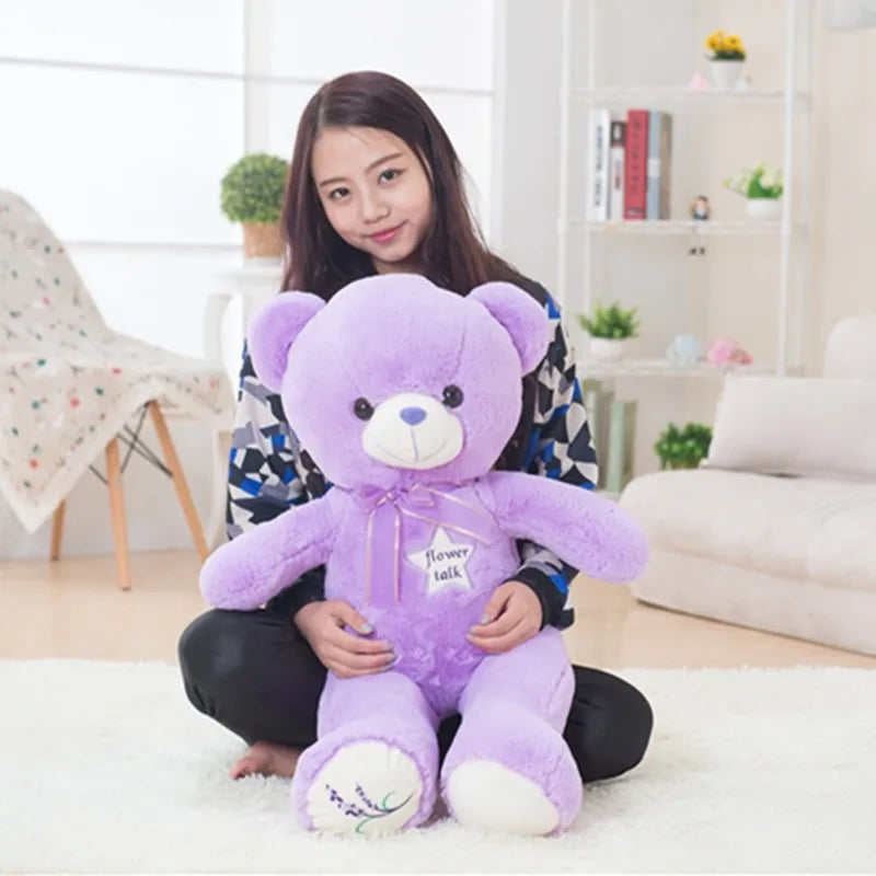 35/80cm Cute Purple Bear Plush Toys High Quality Stuffed Lovely Animals Bear Dolls for Classmate Kids Graduation Gifts