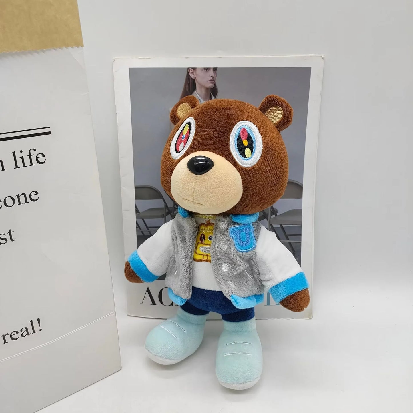 Kanye West Graduação Urso Bonecas de pelúcia, Home Room Decor, Bonecas recheadas para criança, Aniversário, Presente de Natal