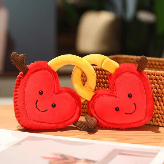 Creative Plush Toys Cute Concentric Lock Red Heart Pendants Dolls Birthday Gifts For Close Friend Wedding Gifts