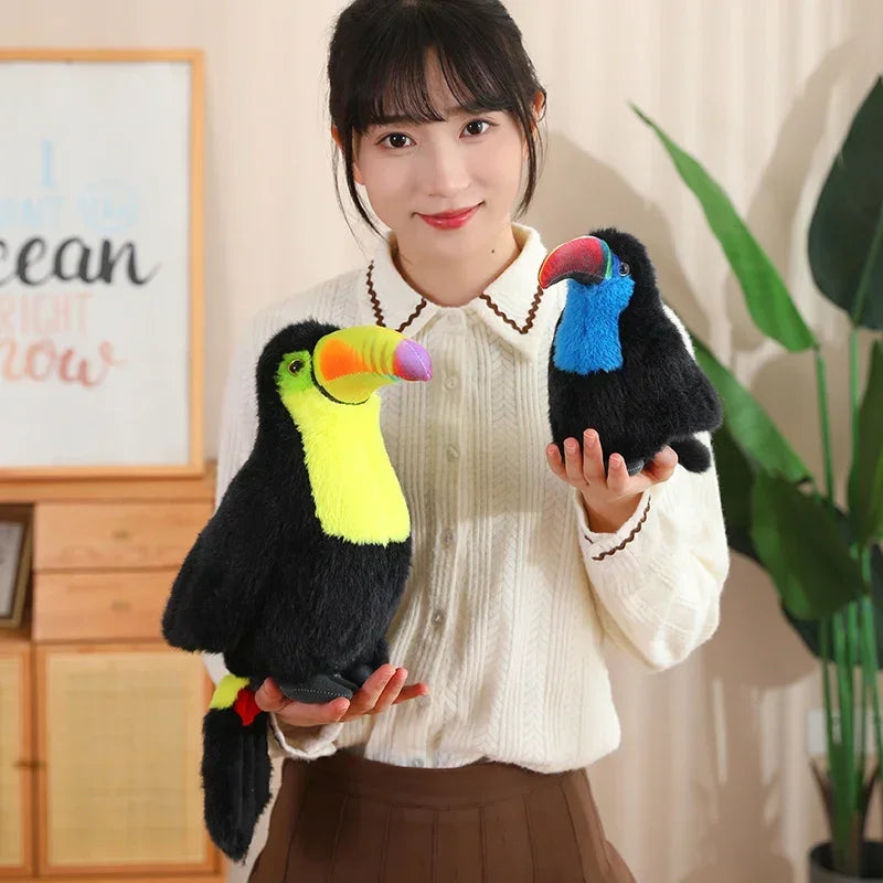 1Pc 20/30/40CM Simulation Toucan Plush Toys Lifelike Multicolored Bird Plush Dolls Stuffed Soft Pillow Room Desktop Decoration