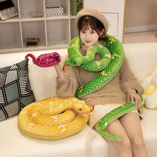 70cm-280cm Simulation Giant Python Anaconda Plush Toy Long Snake Plush Toy House Holiday Decoration Trick Props