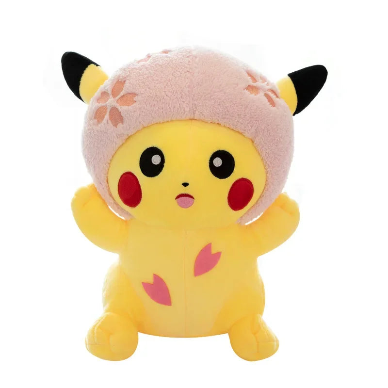 30CM Pikachu Plush Toy Cherry Blossom Anime Cartoon Doll Pillow Plush Toy Girls Kawail Pikachu Gift Foft Plush Pokemon Toys