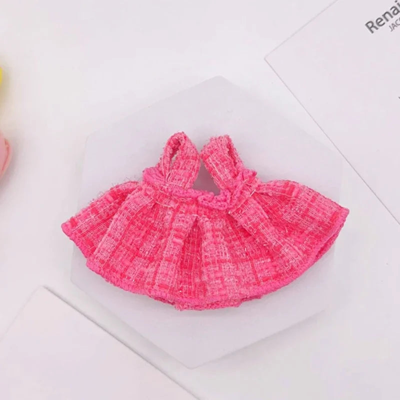 Mini Plush Doll'S Clothes Outfit Accessories For Korea Kpop Exo Labubu Idol V1 V2 Skirt glasses necklace Clothing Gift