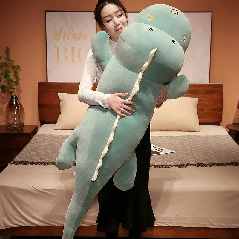 80cm-150cm Huggable Big Long Cute Dinosaur Plush Toy Soft Cartoon Animal Crocodile Stuffed Doll Boyfriend Pillow Girls Gift