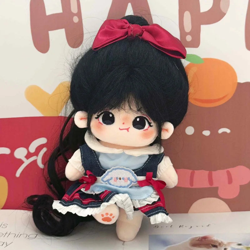 20cm Cute Plush Cotton Idol Doll With Clothes Stuffed Super Star Figure Dolls No Attribute Fat Body Doll Can Change Clothes Gift