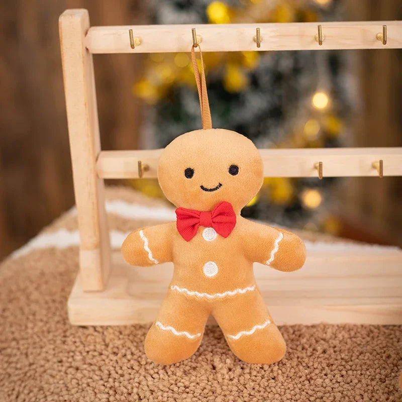 Gingerbread Man Plush Pendant Toy Biscuit Peluche Stuffed Cookie Soft Doll Christmas Room Decoration Birthday Gifts