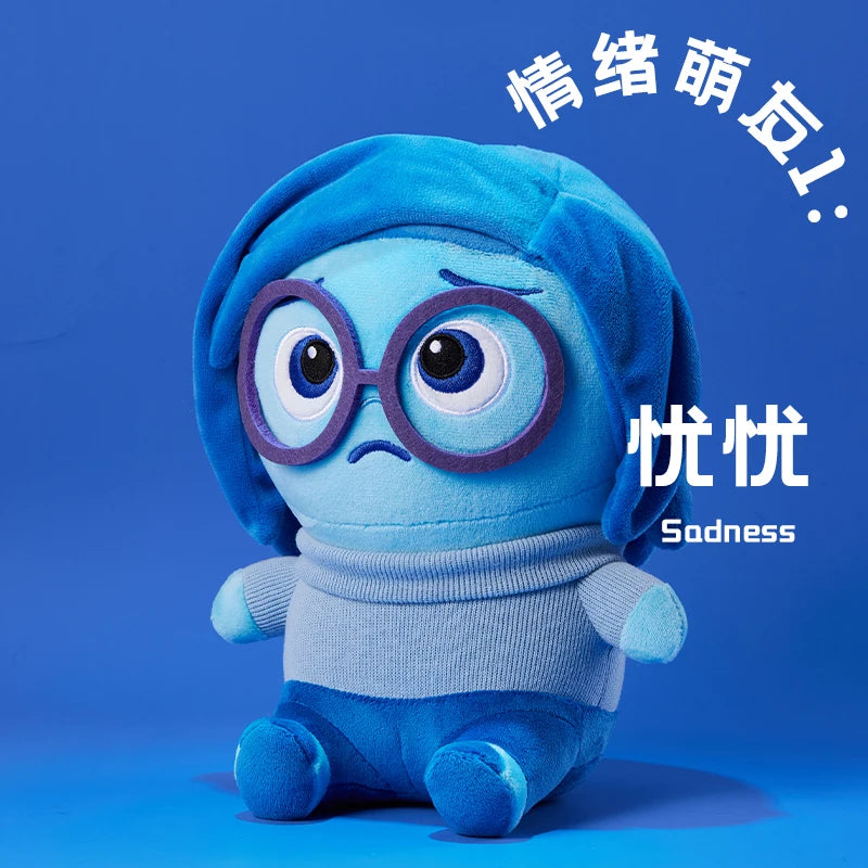 New Miniso Disney Pixar Inside Out 2 Sadness Embarrassment Plush Doll Figure Keychains Cute Bag Pendants Keyring Birthday Gift