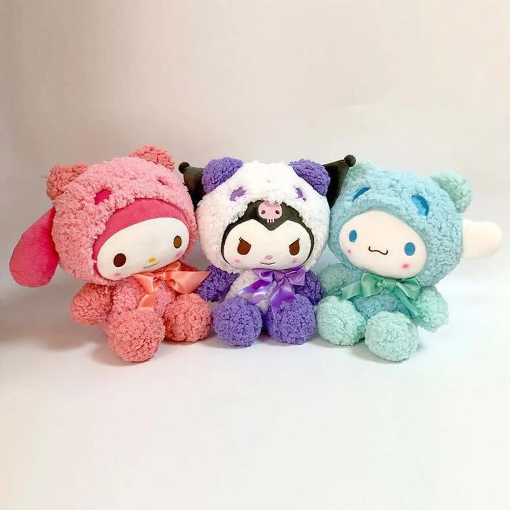 25cm Anime Sanrio Plush Doll Toys  Kawaii Hello Kitty Kuromi My Melody Cinnamoroll Cartoon Cute Plush Stuffed Toy Kids Gifts