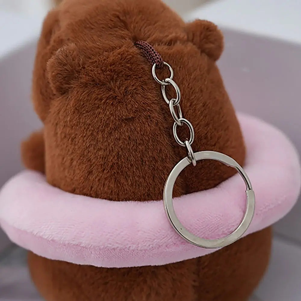 Swimming Ring Capybara Plush Capybara Keychain Stuffed Animals Cute Toy Capybara Bag Pendant Headgear Capybara Doll