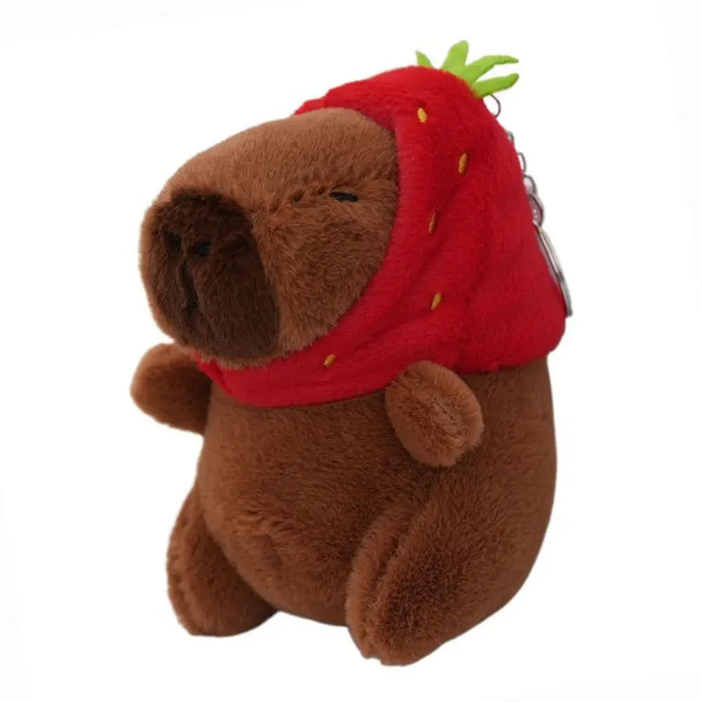 Multicolor Plush Capybara Keychain Cute Toy Cartoon Capybara Headgear Capybara Doll Accessories Guinea Pig Fluffty Animal Doll