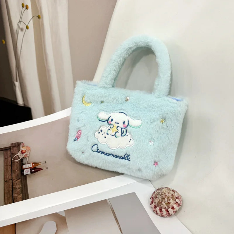 Sanrio Kuromi Plush Bag Melody Kitty Shoulder Bag Handbag Birthday Gift Female Accessories Peripheral Toys Movie Peripherals