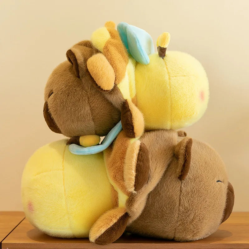 25cm Flip Capybara Bee Plush Toy Simulation Capibara Anime Fluffty Toy Cute Stuffed Animals Reversible Doll Plush Toy for Kids