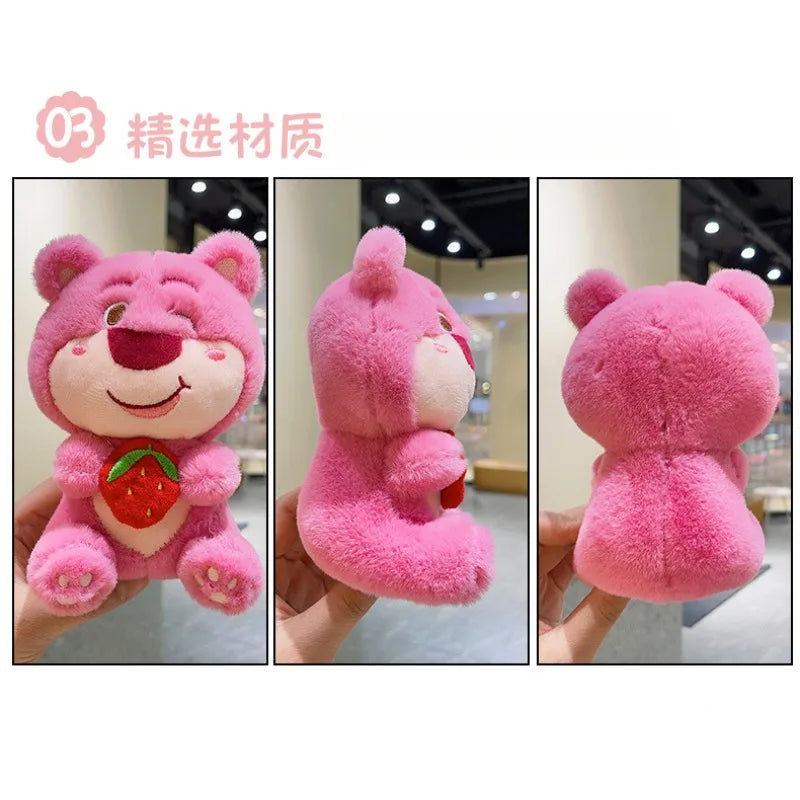 Strawberry Winking Bear Cute Doll Lotso Bear Pendant Plush Toy Wholesale Cartoon Keychain Lovely Lotso Bag Decoration