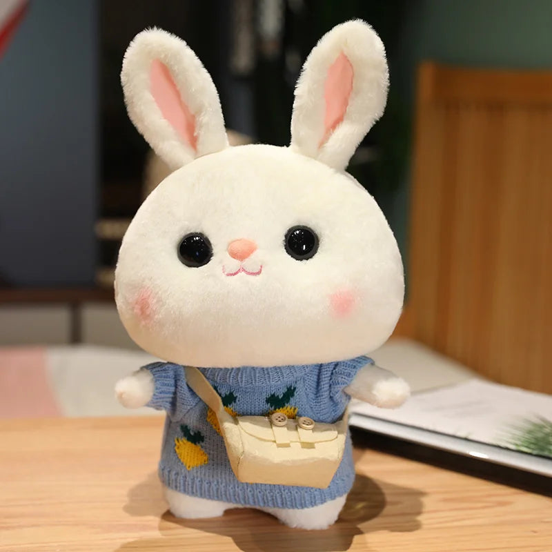 Soft Rabbit Lalafanfan Rabbit Cafe Girl Plush Toy Cute 30cm Kawaii Lalafanfan Doll Wearing Glasses Wearing Clothes Toys Gift