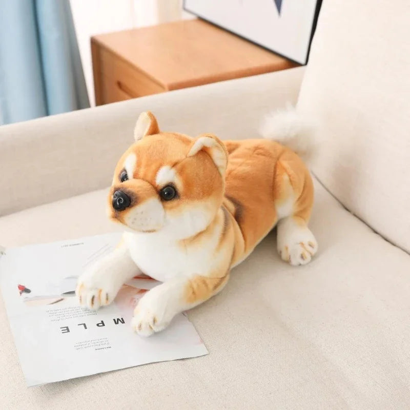 Soft Realistic Dog Plush Toy Funny Simulation Stuffed Little Shiba Inu Puppy Dolls Lovely Birthday Gift for Baby Kids Girls