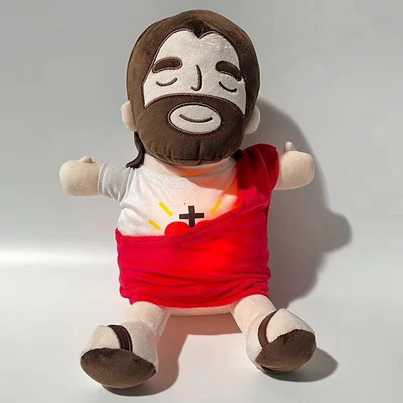 Breath Jesus Plush Doll Soothing Placation Toys Soft Respirable Jesus Plushies Comforting Jesus Heart Toy Easter Christmas Gifts