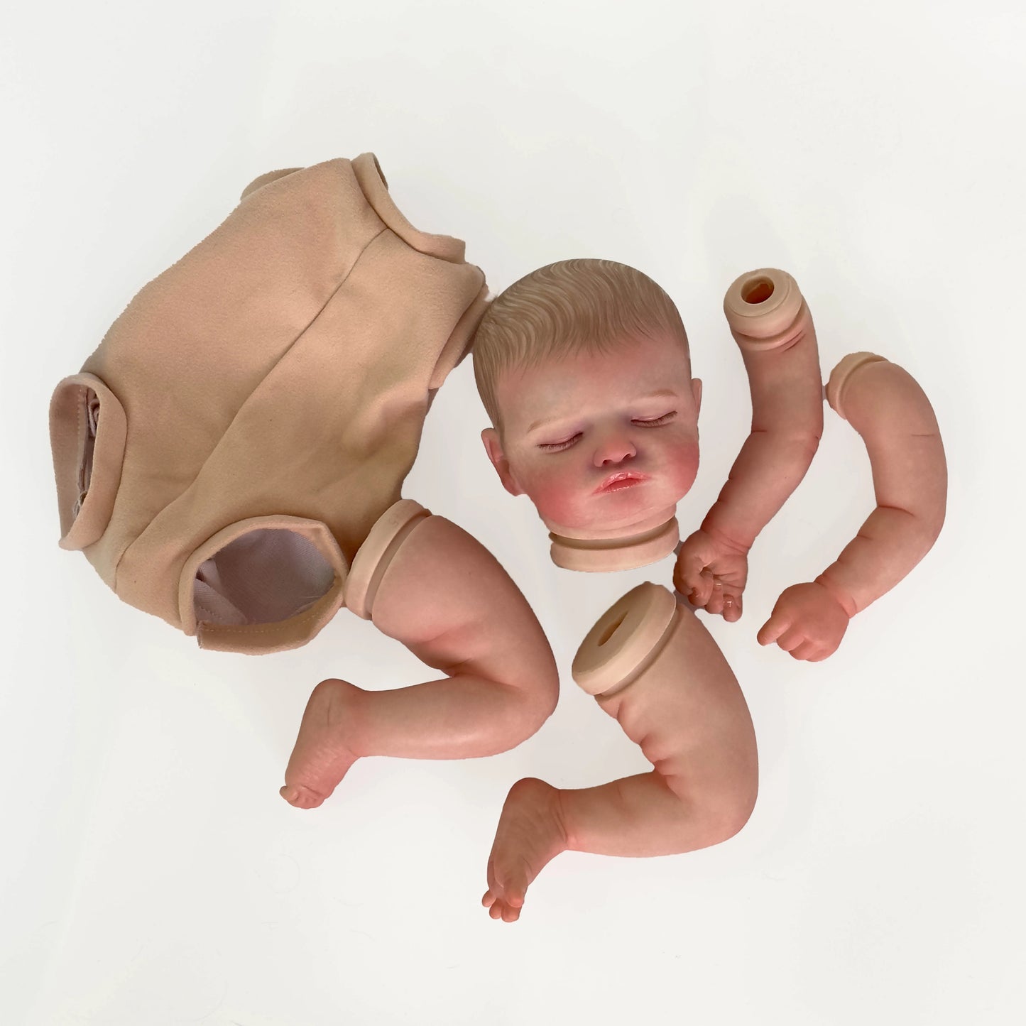 NPK 19inch Newborn Baby Reborn Doll Kit Baby Rosalie Lifelike Soft Touch Already Painted Unfinished Doll Parts