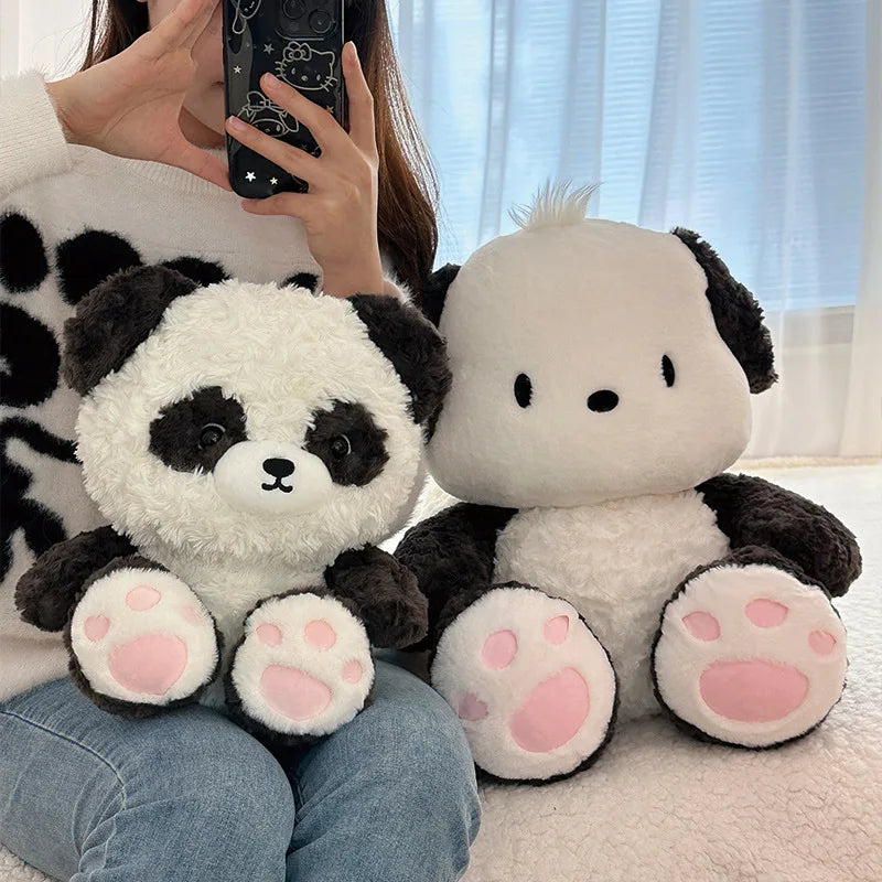 Lovely Black and White Pochacco Turn Into Panda Plush Toy Cute Stuffed Anime Cuddly Cartoon Doll Birthday Gifts Girl Child