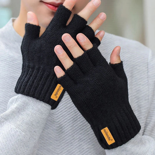 Fashion Winter Autumn Knitted gloves Warm Plush Fingerless gloves for men & Women outdoor sport touchscreen gloves