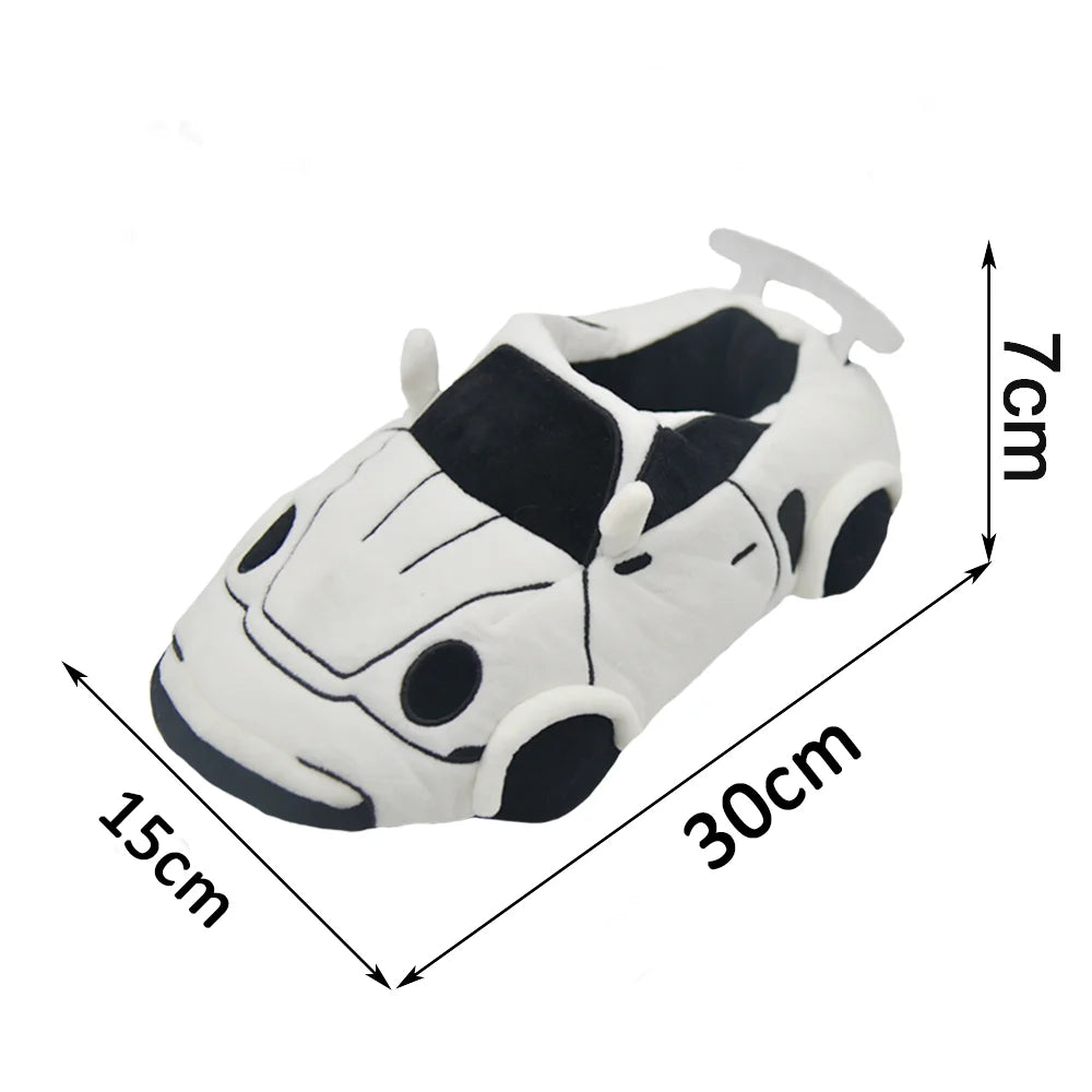 TreasuringU Car Shape Plush Shoes Vehicle Car Warm Soft Fluffly Slippers Women Men Winter House Slipper Christmas Gifts