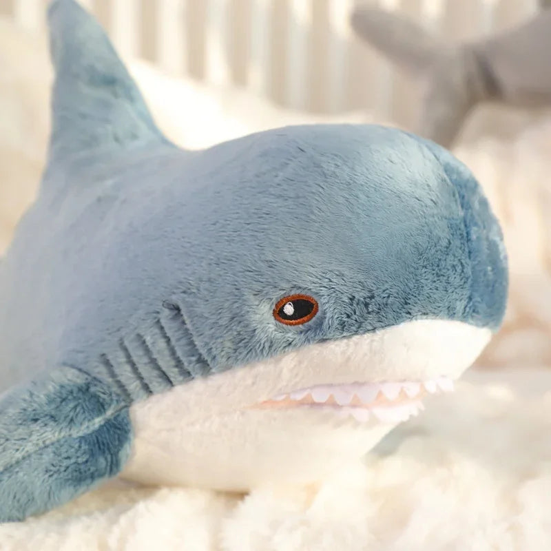 55cm Hammerhead Shark Plush Pillow Stuffed Blue Grey Marine Animal Doll Plushies Toy Sleeping Companion Present Kids Gift