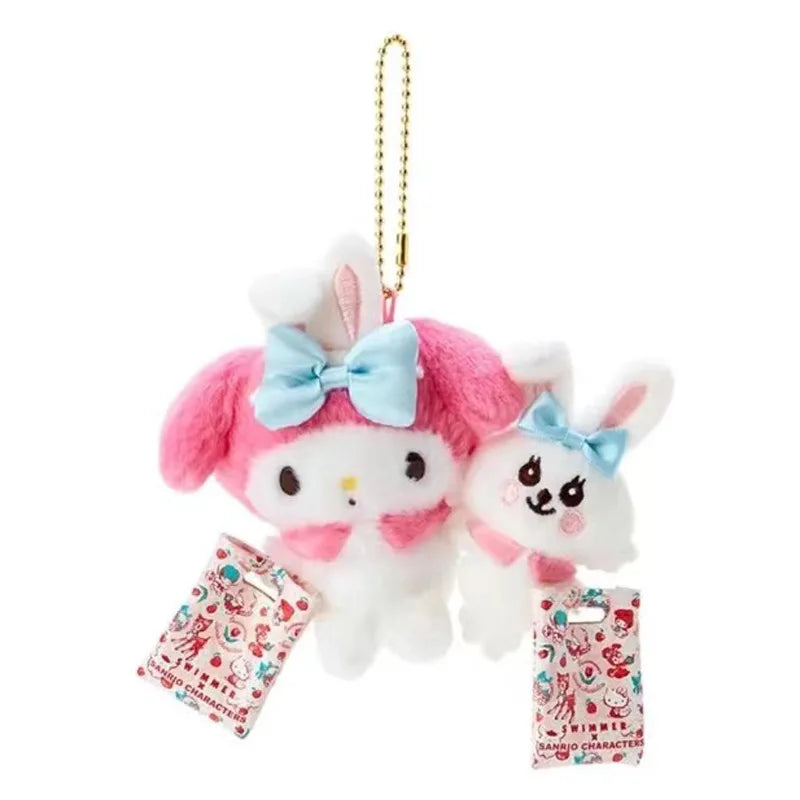 Sanrio Plush Doll Hello Kitty Car Keychain Children and Students Cute School Bag Pendant Couple Holiday Gift Anime Peripheral