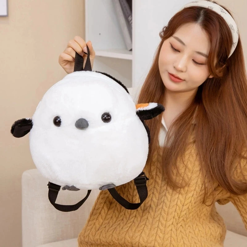 35cm Stuffed Lovely Sparrow Plush Backpack Toys Cute Long-tailed Tit Dolls Decorative Backpack for Children Girls Birthday Gifts