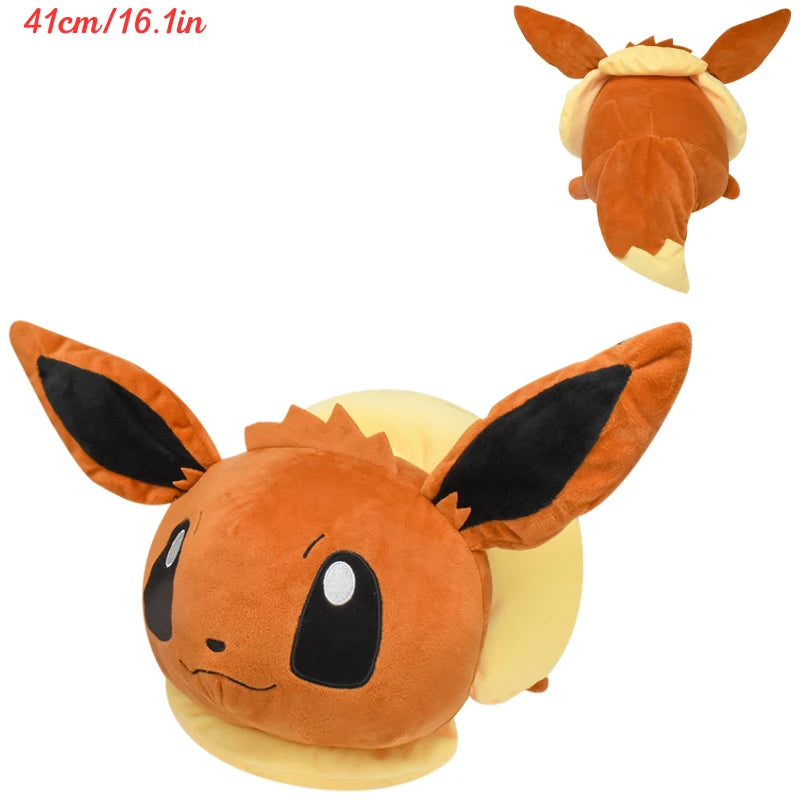 Kawaii Pokemon Sleeping Gengar Eevee Cubone Chikorita Soft Plush Toys Cute Anime Lucario Vaporeon Charmander Peluche Dolls Gifts