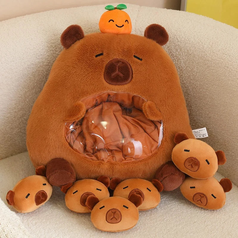 New Plush Pudding Bag Candy Bag Mini Balls Panda Koala Capybara Yellow Bear Dolls Animals Plush Pillow Birthday Gift for Kids