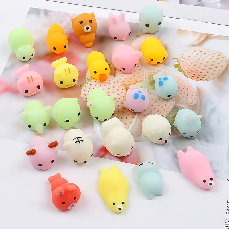 10Pcs Mini Animal Mochi Squishies - Funny Fidget Toy