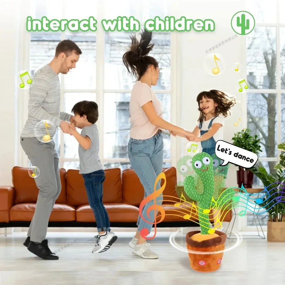 Smart Electronic Plush Toy for Children Singing Dancing Talking and Sound Recording Cactus Toys for Baby Xmas Gifts for Kids