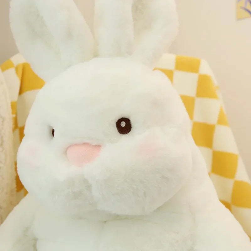 Kawaii White Bunny Doll Big Ears Rabbit Plush Toy Pillow Fabric Comfortable Soft Filled Full Soft Home Decoration Holiday Gifts